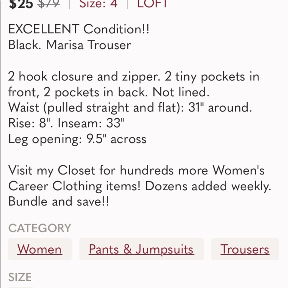 Ann Taylor Loft Marisa Straight Leg Pants NWOT - Picture 10 of 10